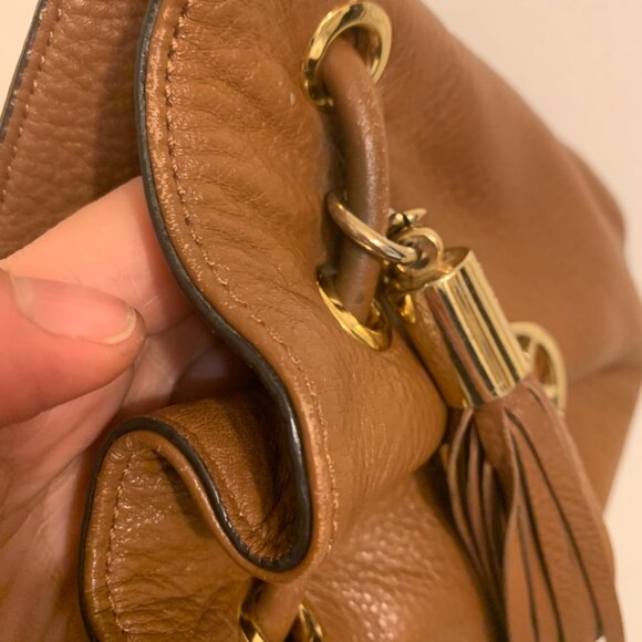 Michael Kors Brown Pheobe  Pebbled Leather Handbag Crossbody - Picture 6 of 16